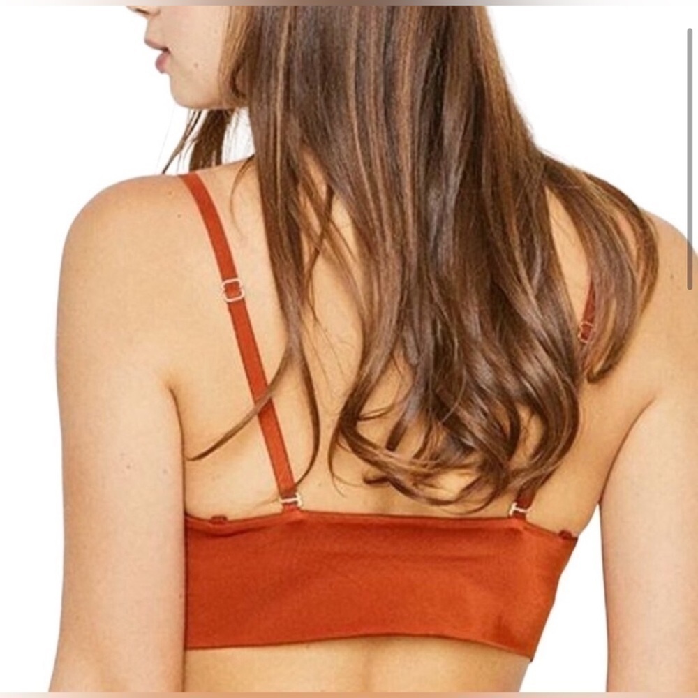 We are HAH | Free People Scoop Neck Cami BrHAH Bralette Bronze Size Large NWT - Picture 2 of 12